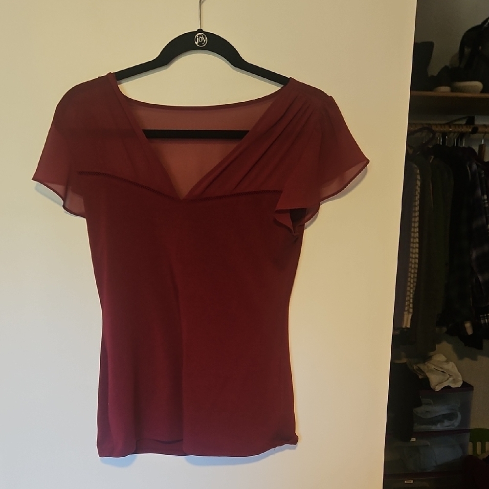 Burgendy Top From Express